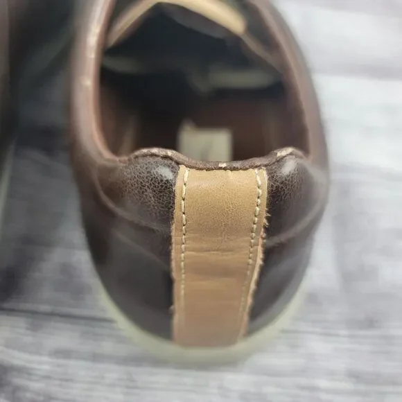 TRUE RELIGION-Men’s 10.5 Brown Leather Athletic Shoes Sneakers